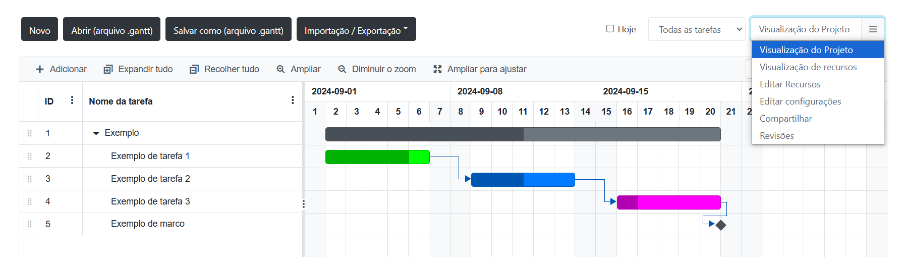 Software de Gráfico de Gantt Online Gratuito